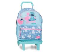 Joumma Disney Stitch Hearts Backpack with Trolley 15.6" Blue 31.5x44x15cm Polyester 21.12L