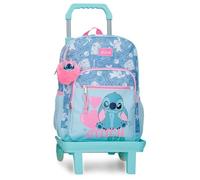 Joumma Disney Stitch Hearts Backpack with Trolley 15" Blue 30x38x12cm Polyester 13.68L