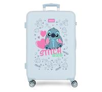 Joumma Disney Stitch Hearts Medium Suitcase Blue 46x65x23 cm Rigid 3 kg Combination Lock Side ABS 3 kg 56L