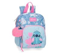 Joumma Disney Stitch Hearts Small Walking Backpack Blue 19x24x10 cm Polyester 4.56L