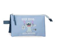 Joumma Disney Stitch Keep Going Triple Pencil Case Blue 22x12x5 cm Polyester