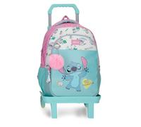 Joumma Disney Stitch Little Destruction School Backpack with Trolley 15.6" Inch Turquoise Green 28x42x14cm PVC 16.46L