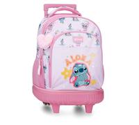 Joumma Disney Stitch You & Me Backpack Compact 2-Wheels Mauve 32x45x21cm Polyester