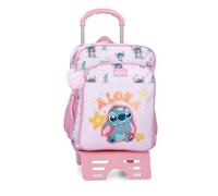 Joumma Disney Stitch You & Me School Backpack Double Compartment with Trolley Mauve 30 x 40 x 13 cm Polyester 15.6L
