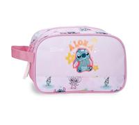 Joumma Disney Stitch You & Me Toiletry Bag Two Compartments Adaptable Mauve 26x16x12cm Polyester