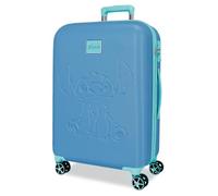 Joumma Disney Travelling with Stitch Medium Suitcase Blue 44x60x26 cm Hard Shell 3.85 kg TSA Lock ABS 3.85 kg 68.64L, Blue, One Size, Medium Suitcase