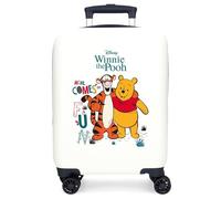 Joumma Disney Winnieh The Pooh Cabin Suitcase White 33 x 50 x 20 cm Rigid ABS Side Combination Lock 28.4L 2 kg 4 Double Wheels Luggage Hand, White, Cabin Suitcase