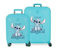 Joumma Disney You are Magical Suitcase Set Blue 55/70 cm Rigid 7.5 kg TSA Closure Integrated ABS 7.5 kg 116L Hand Luggage