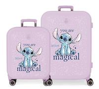 Joumma Disney You are Magical Suitcase Set Purple 55/70 cm Rigid 7.5 kg TSA Closure Integrated ABS 7.5 kg 116L Hand Luggage