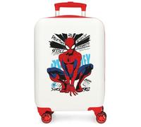 Joumma Marvel Spider-Man Urban Hero Cabin Suitcase White 33x50x20 cm Hard-Shell ABS Side Combination Lock 28L 2.2kg 4 Double Wheels Hand Luggage