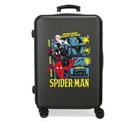 Joumma Marvel Spider-Man Urban Hero Medium Suitcase Black 46x65x23 cm Hard-Shell ABS Side Combination Lock 56L 3.1kg 4 Double Wheels Expandable