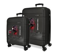 Joumma Marvel Spiderman Technology Suitcase Set Black 55/68 cm Hard ABS Closure TSA 111L 6.5 kg 4 Double Wheels