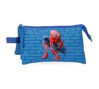 Joumma Marvel Spiderman Vigilante Triple Pencil case Blue 22x12x5cm Polyester 1.32L, Blue, One Size, Triple Case