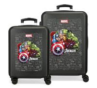 Joumma Marvel Team Avengers Luggage Set Black 55/65 cm Rigid ABS Side Combination Closure 91L 6 kg Hand Luggage