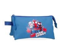 Joumma Marvel Team Spidey Triple Pencil case Blue 22x12x5cm Polyester 1.32L, Blue, One Size, Triple Case