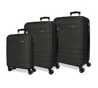 Joumma Movom Galaxy Suitcase Set Black 55/68/78 cm Rigid ABS Combination Lock Integrated 221L 11.4 kg 4 Wheels Double Extendable Hand Luggage