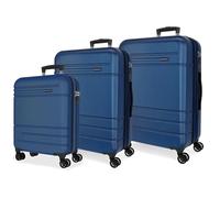 Joumma Movom Galaxy Suitcase Set Marine 55/68/78 cm Rigid ABS Combination Lock Integrated 221L 11.4 kg 4 Double Wheels Extendable Hand Luggage