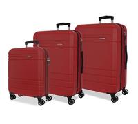 Joumma Movom Galaxy Suitcase Set Red 55/68/78 cm Rigid ABS Combination Lock Integrated 221L 11.4 kg 4 Wheels Double Extendable Hand Luggage