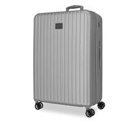 Joumma Movom Timber Large Suitcase Silver 53x78x31cm Hard ABS Combination Lock Integrated 108L 4.2kg 4 Double Wheels