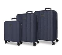 Joumma Movom Timber Luggage Set Marine 55/68/78 cm Rigid ABS Combination Lock Integrated 217L 11.1 kg 4 Wheels Double Extendable Hand Luggage