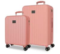 Joumma Movom Timber Luggage Set Nude 55/68 cm Rigid ABS Combination Lock Integrated 72L 3.8 kg 4 Double Wheels Extendable Hand Luggage