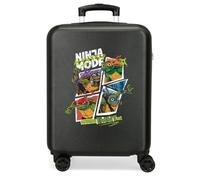 Joumma Ninja turtles Cabin Suitcase Black 38 x 55 x 20 cm Rigid 2 kg Combination Lock Side ABS 2 kg 35L Hand Luggage, Black/White, One Size, Cabin Suitcase