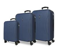 Joumma Roll Road Formentera Luggage Set Marine 55/65/75 cm Rigid ABS Combination Lock Integrated 188L 10.3 kg 4 Wheels Double Hand Luggage