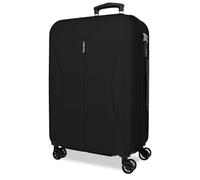 Joumma Roll Road Formentera Medium Suitcase Black 46x65x24 cm Rigid ABS Integrated Combination Padlock 56L 3.45kg 4 Double Wheels