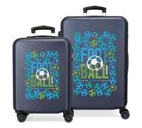 Joumma Roll Road GOL Suitcase Set Blue 55/65 cm Rigid 7.5 kg Combination Lock Side ABS 7.5 kg 91L Hand Luggage, Blue, One Size, Suitcase Set
