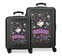Joumma Sanrio Kuromi Retro Pop Luggage Set Black 55/65 cm Rigid 6 kg Side Combination Lock ABS 6 kg 91L Hand Luggage