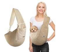 JourCraf Dog Sling for Small Dogs, Front Dog Sling Carrier, Padded Adjustable Pet Soft Carrier with Adjustable Shoulder Strap, Travel Safety Harness Machine Washable for Small Cats Puppy Outdoor