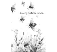 Journal: 110 page book for Journaling and Creativity and documentation. Charcoal coloring flying bugs in a nature scene