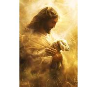 Journal: 6x9 Jesus Christ with Lamb Paperback Notebook with 100 lined pages to record your daily thoughts, insights, and experiences