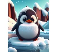 Journal: 8x10 Iceberg Penguin Paperback Notebook with 100 lined pages to record your daily thoughts, insights, and experiences