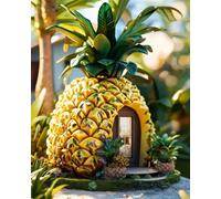 Journal: 8x10 Pineapple Hut Paperback Notebook with 100 Lined Pages to Record Your Daily Thoughts and Experiences