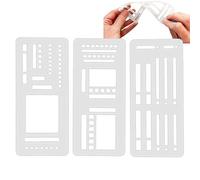 Journal Accessories,Handmade Flexible Record Template,3-Pack Reusable Templates Planner Stencils,Stencils Drafting Tools for Journaling Checklists Boxes Lines,Compatible with Journaling Supplies(B)