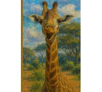 Journal, African Safari Animals, Giraffe Painting 2, Hardcover, Lined, 160 Pages/80 Sheets, 5.5 x 8.5 Inches