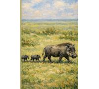 Journal, African Safari Animals, Warthog Pumba Painting 2, Hardcover, Lined, 160 Pages/80 Sheets, 5.5 x 8.5 Inches
