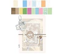 Journal Binder | Cute 5 Rings Clear PVC Cover Loose-Leaf Refillable,M5 Pocket Binder Hand Ledger | for Adults Students School Home Office Travel Daily Records Scrapbooking