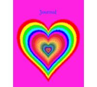 Journal: Colorful notebook with bright colors of the rainbow in a heart shape design, 7.5" x 9.25" 100 lined note pages for writing, drawing and doodling. Great for kids and adults of all ages!