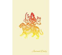 Journal Daily: Sherawali Mata Goddess Durga Notebook, Mandala Backcover, Lined Blank Journal, 6 x 9, 120 Cream Color Pages, Matte Finish Cover.