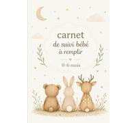 Journal de Suivi Bébé 0 à 6 mois: Cahier pratique pour suivre alimentation, sommeil et santé du nourrisson | Livre bébé à remplir | Cadeau naissance utile | Petit format 6x9 pouces | 200 pages