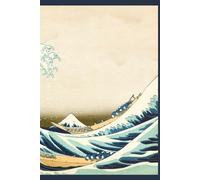 Journal Diary Notebook: Hard Cover | Blank Lined | Cover Image of Japanese Ukiyo-E Hokusai Big Wave