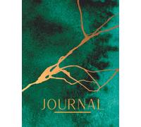Journal: Luxurious Emerald Green Watercolour Kintsugi Journal | Notebook for Personal Notes | Reflective Journal | Diary | 150 college blank lined pages