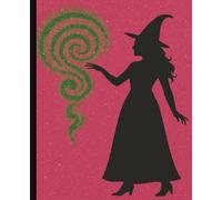 Journal: Magical Witch Silhouette Notebook with Green & Pink Glitter Swirl for Theater Fans, Fantasy Lovers, and Creative Writing