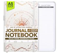 Journal Notebook - 100gsm Ivory Lined White Paper with Inner Pocket & Pen Holder| Vegan Friendly, Ruled Notebook | Multi-Purpose Ideal for Daily Journaling & To Do List Journal for Women & Men