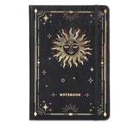 Journal Notebook Lined, A5 PU Leather Journals for Women Men Gifts, Black