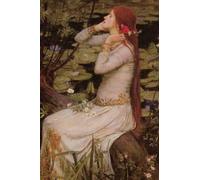 Journal: Notes | Diary | Composition Notebook | Ophelia | Hamlet |Shakespeare | Artist: John William Waterhouse 1894 | Each journal page has a floral design | 100 Narrow Ruled pages, 6x9 inches