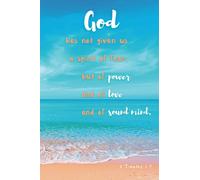 Journal, Ocean - Bible Verse, 100 Pages, 6x9 Paperback: Christian Gift, Paperback, God Has Given Us Power, Love and Sound Mind - 2 Timothy 1:7