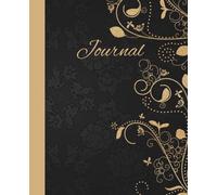 Journal: Oriental Black and Gold Flower Pattern Journal | Composition Notebook for Women| Wide-Ruled 100 Lined Pages